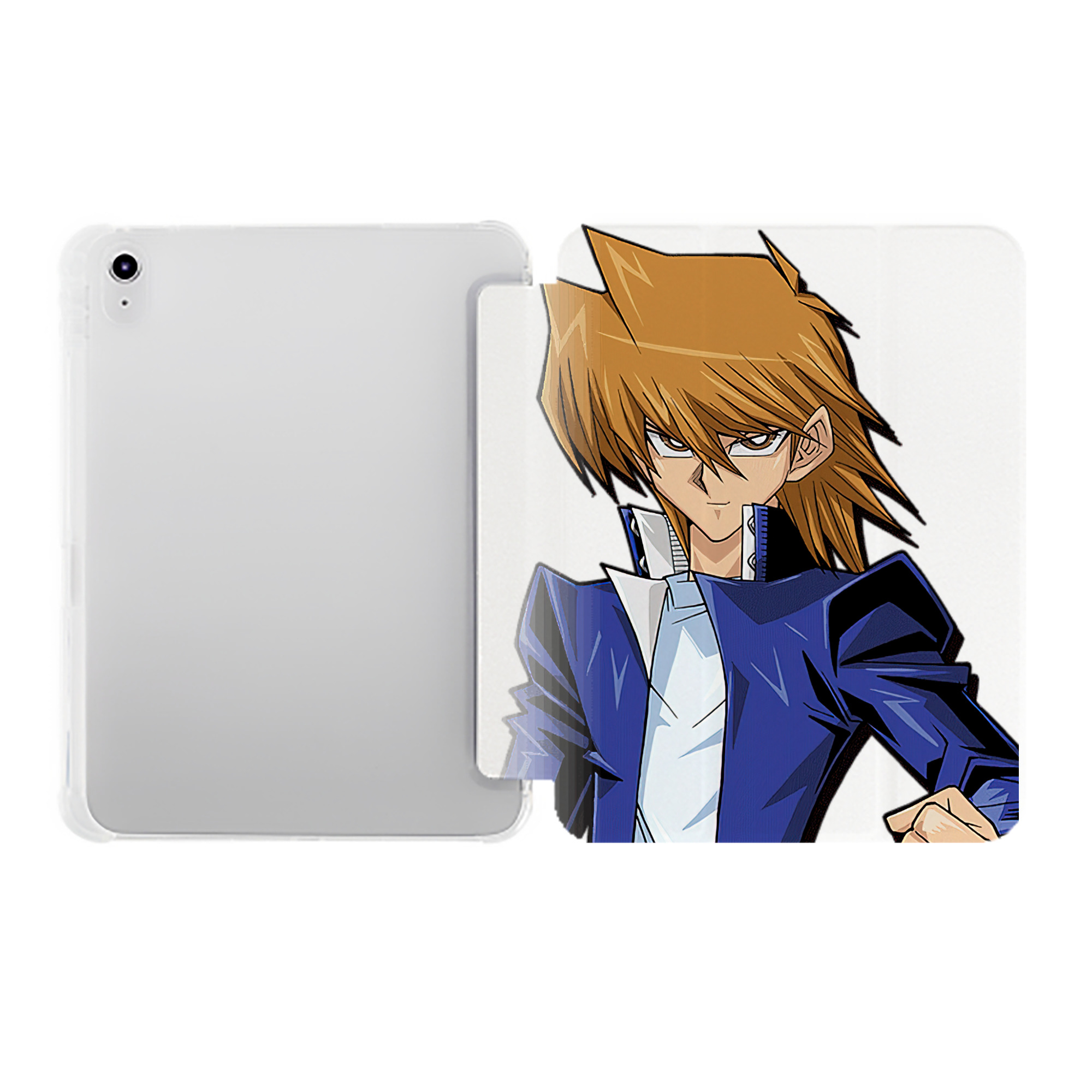 （画像用） 遊☆戯☆王 Yu-Gi-Oh! IPad ケース ペン収納付き 三つ折りスタンド PUレザー×シリコン 対応機種9.5/10.5/10.9インチ